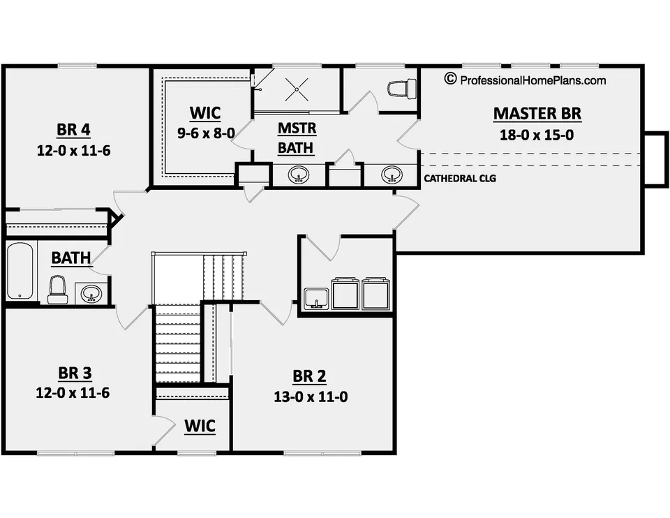 The Belterra second level floor plan